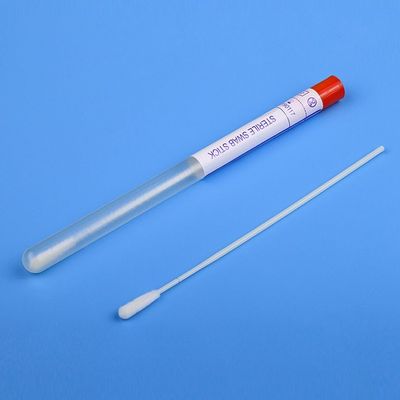 CM-FS913 Nylon Berbondong-bondong Penyeka Dengan Tabung Panjang / Kantong Plastik DNA Sampling Swab