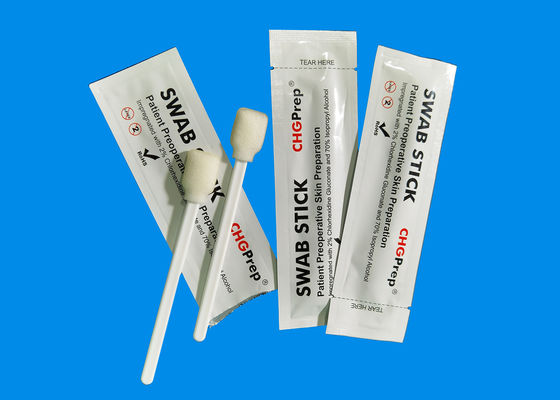 Antiseptik Prep CHG Swab 2% Chlorhexidine Gluconate Swab Dengan Kepala Busa