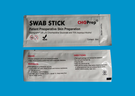 Chlorascrub Medical CHG Swabstick ETO Sterilisasi Busa Penyeka Berujung