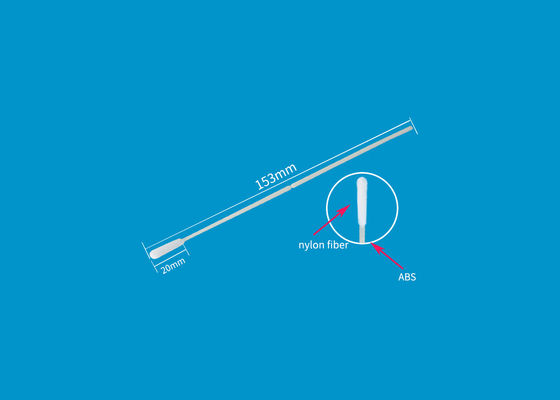 Oropharyngeal Nylon Fiber Sterile Flocked Swab Untuk Virus Flu Burung