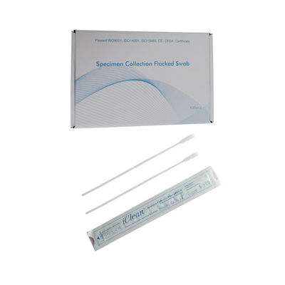 Disposable Nylon Fiber Oral Nose Throat Swab Untuk Tes Klb / Sampling Iclean Swab