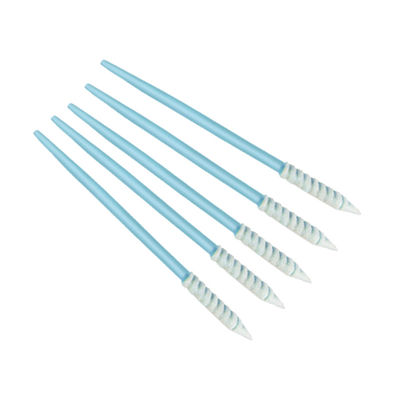 CM-PS752 Slim Pointed Spiral Head Esd Foam Polyester Cleanroom Penyeka untuk Pembersihan Elektronik