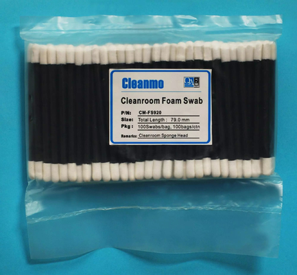 CM FS920 Black Handle Cleanroom Swab dengan Kepala Spons Bulat
