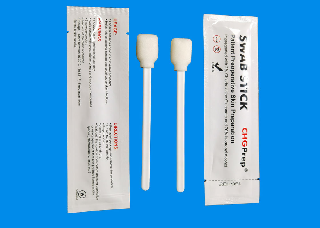 2% Chlorhexidine Gluconate Foam Cleaning Swab 70% Isopropyl Alcohol Pre Injection Swab Stick